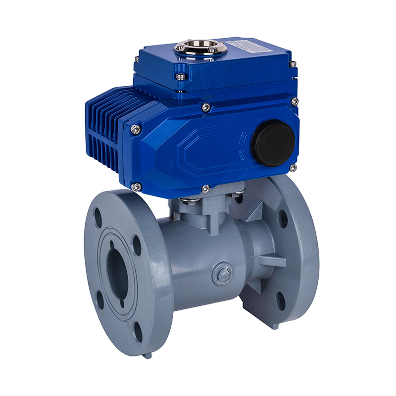 PVC-C D941F-10V elektrický prírubový guľový ventil DN15-300 GB štandard