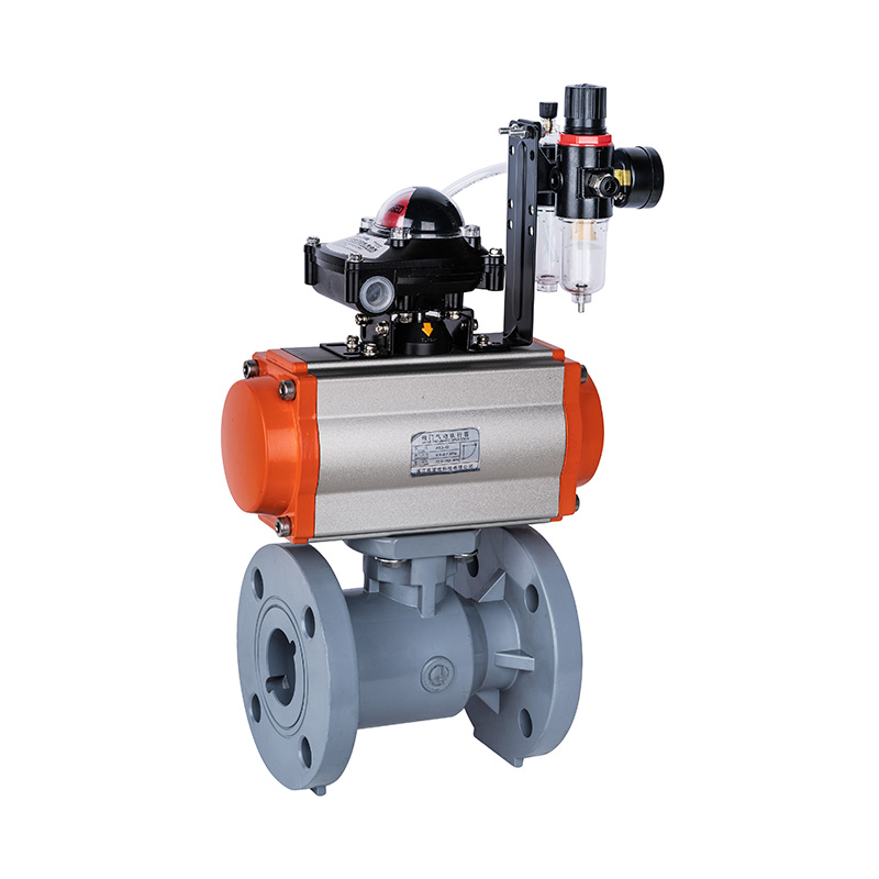 PVC-C Q641F-10V Pneumatický prírubový guľový ventil DN15-300 GB štandard