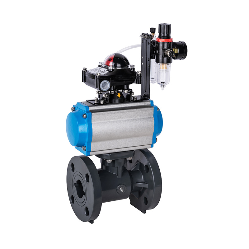 PVC-U Q641F-10U Pneumatický prírubový guľový ventil DN20-300 20A-300A JIS štandard